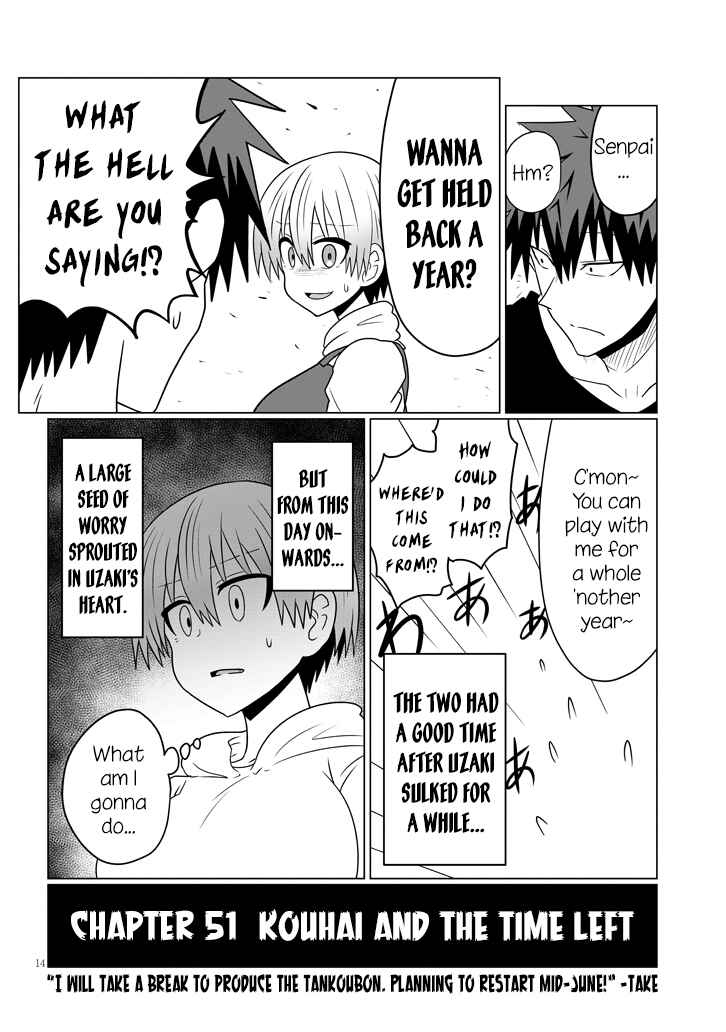 Page 14 Chapter 51 Uzaki-chan wa Asobitai!