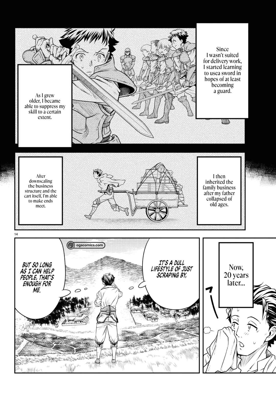Page 14 Chapter 1 Unsouya no Ossan ga Nazeka Fukugyou de Zettai Muteki Kenshi wo Tsutomeru Koto ni ~Saenai Jinsei wo Okutteta Ore ga Maou Toubatsu no Kirifuda ni?~