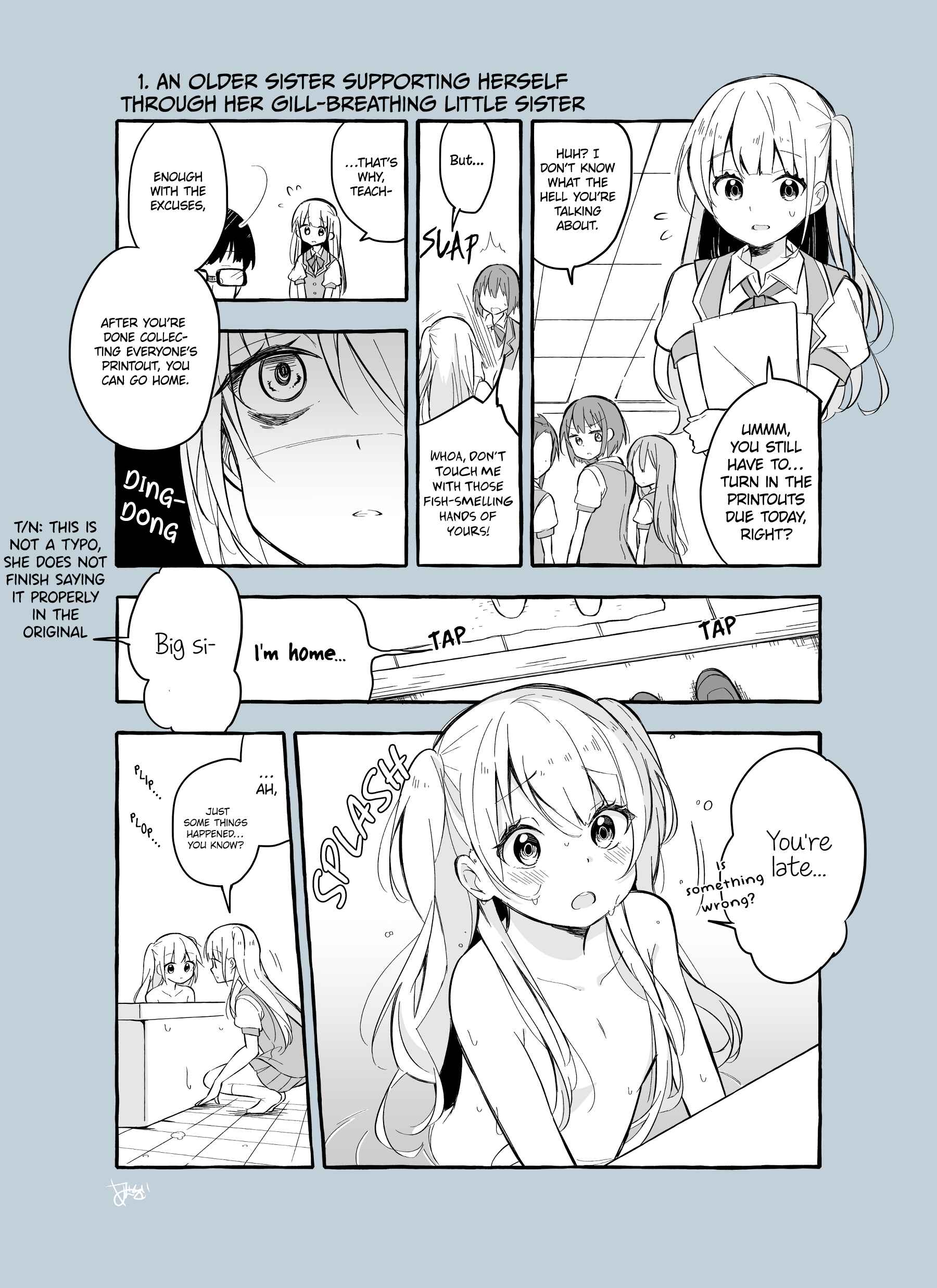 Page 1 Chapter Unknown_b5f6 An Older Sister Supporting Herself Through her Gill-Breathing Little Sister