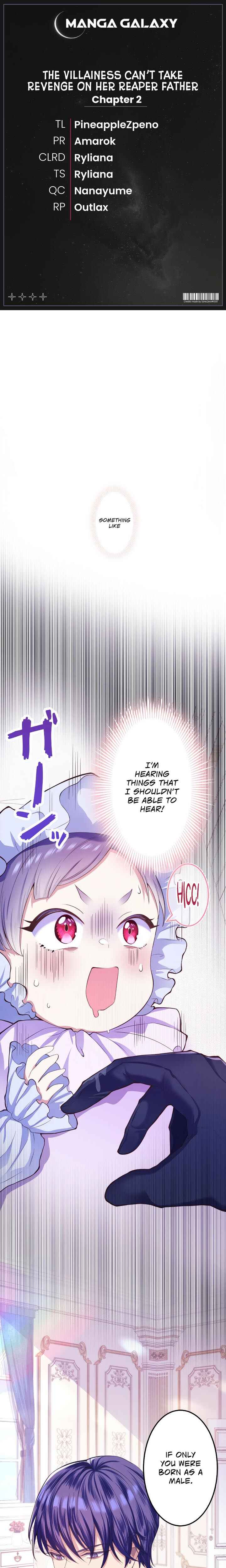 Page 1 Chapter 2 Akuyaku Reijou wa Shinigami Papa ni Fukushuu ga Shitai no ni!