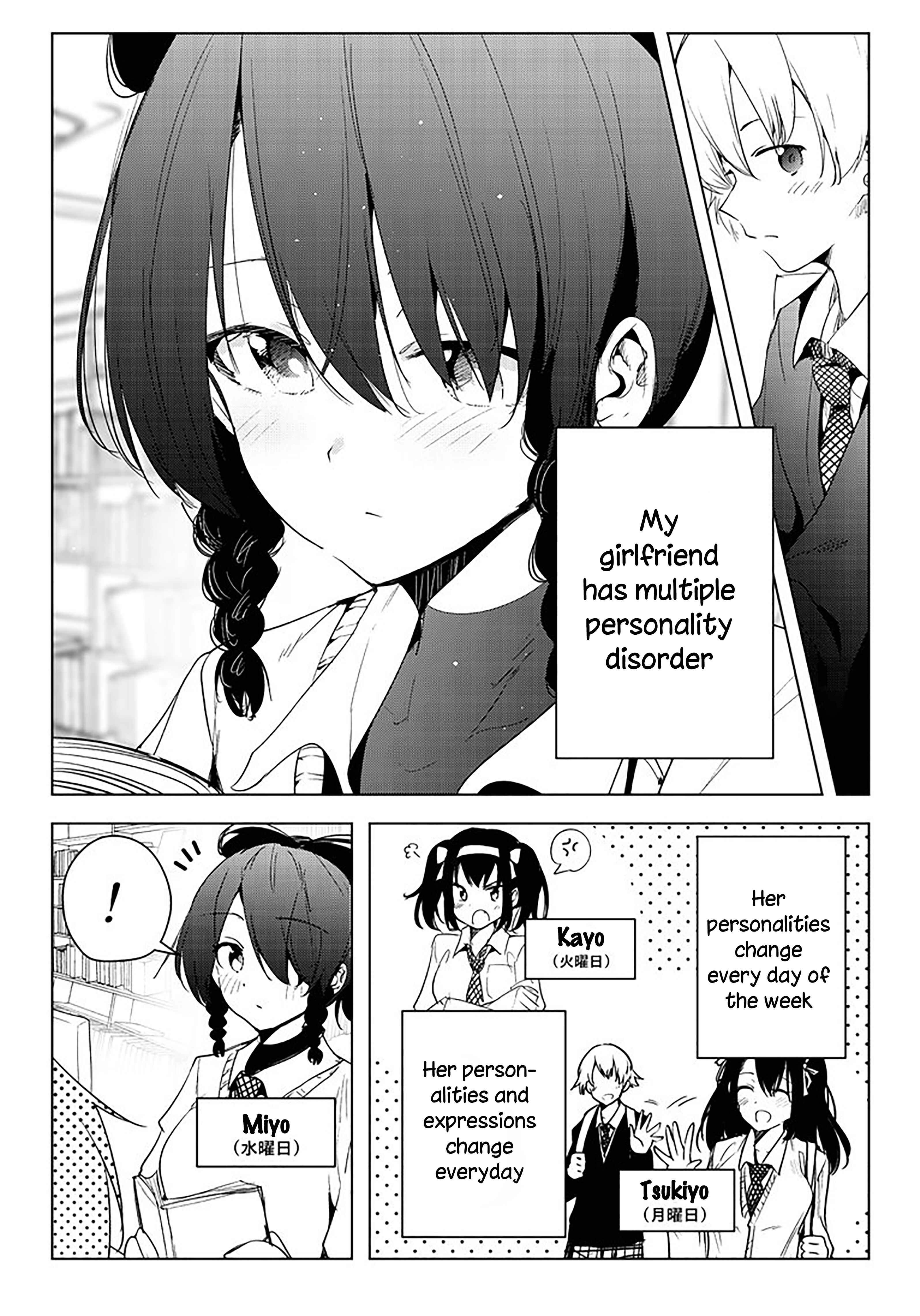 Page 1 Chapter 2 Youbi Goto ni Jinkaku ga Irekawaru Kanojo no Manga