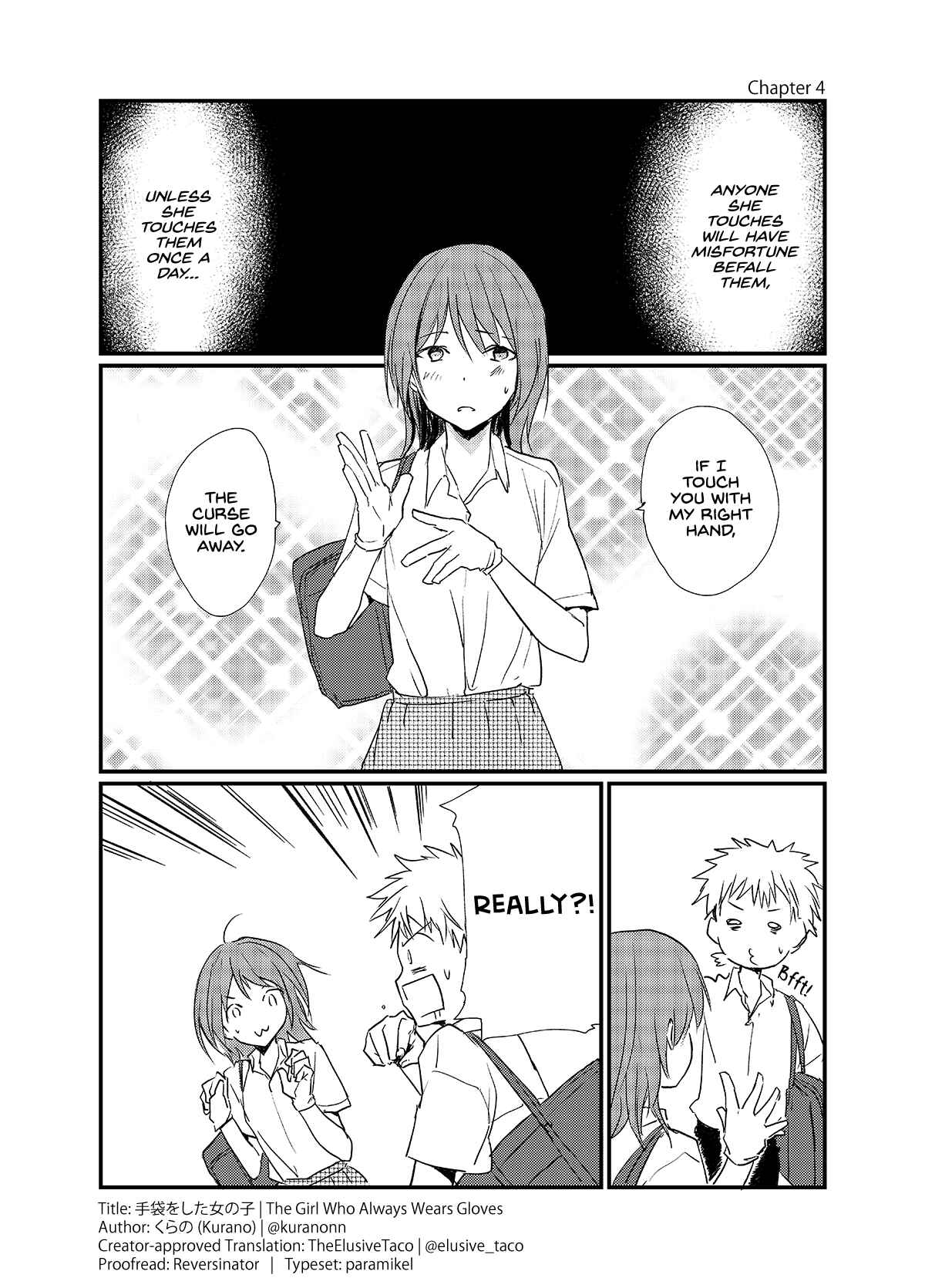 Page 1 Chapter 4 The Girl Who Always Wears Gloves
