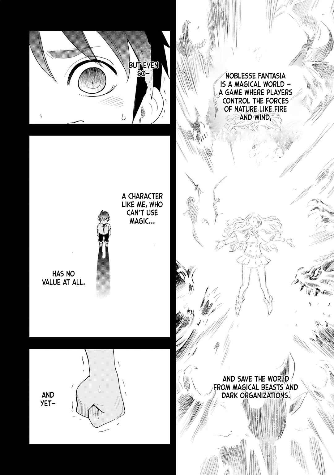 Page 11 Chapter 1.1 Mahou ga Tsukaenai Mob Character ni Tenseishita kedo, Ore dake Tsukaeru Saikyou Kengi de Nariagaru ~Oshi no Akuyaku Reijou no Ani to Natta Otoko wa Hametsu Flag wo Tatakikiri, Game Sekai de Musousuru~