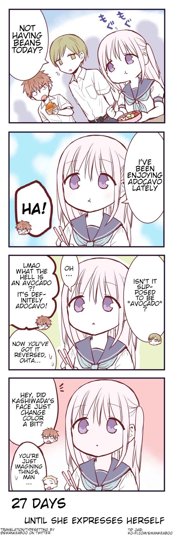 Page 1 Chapter 73 100-nichigo ni Kao ni Deru Kashiwada-san