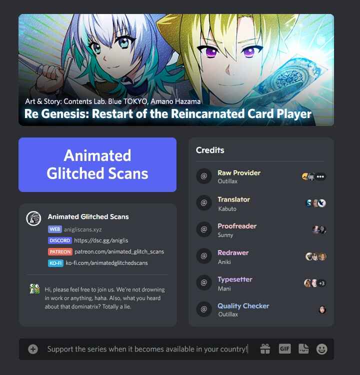 Page 1 Chapter 3 Re Genesis: Restart of the Reincarnated Card Player