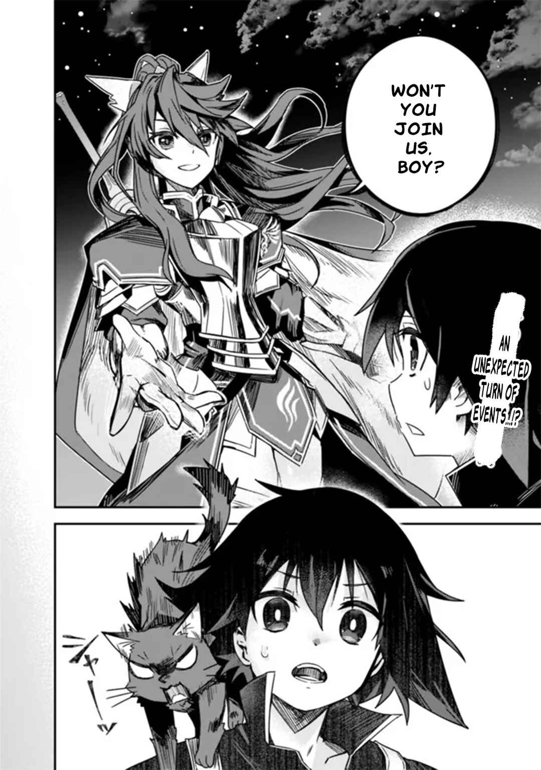 Page 2 Chapter 2 Kuroneko no Kenshi ~Black na Party wo Yametara S-kyuu Boukensha ni Scout Saremashita. Imasara Modotte kite to Iwaretemo Mousoi desu~