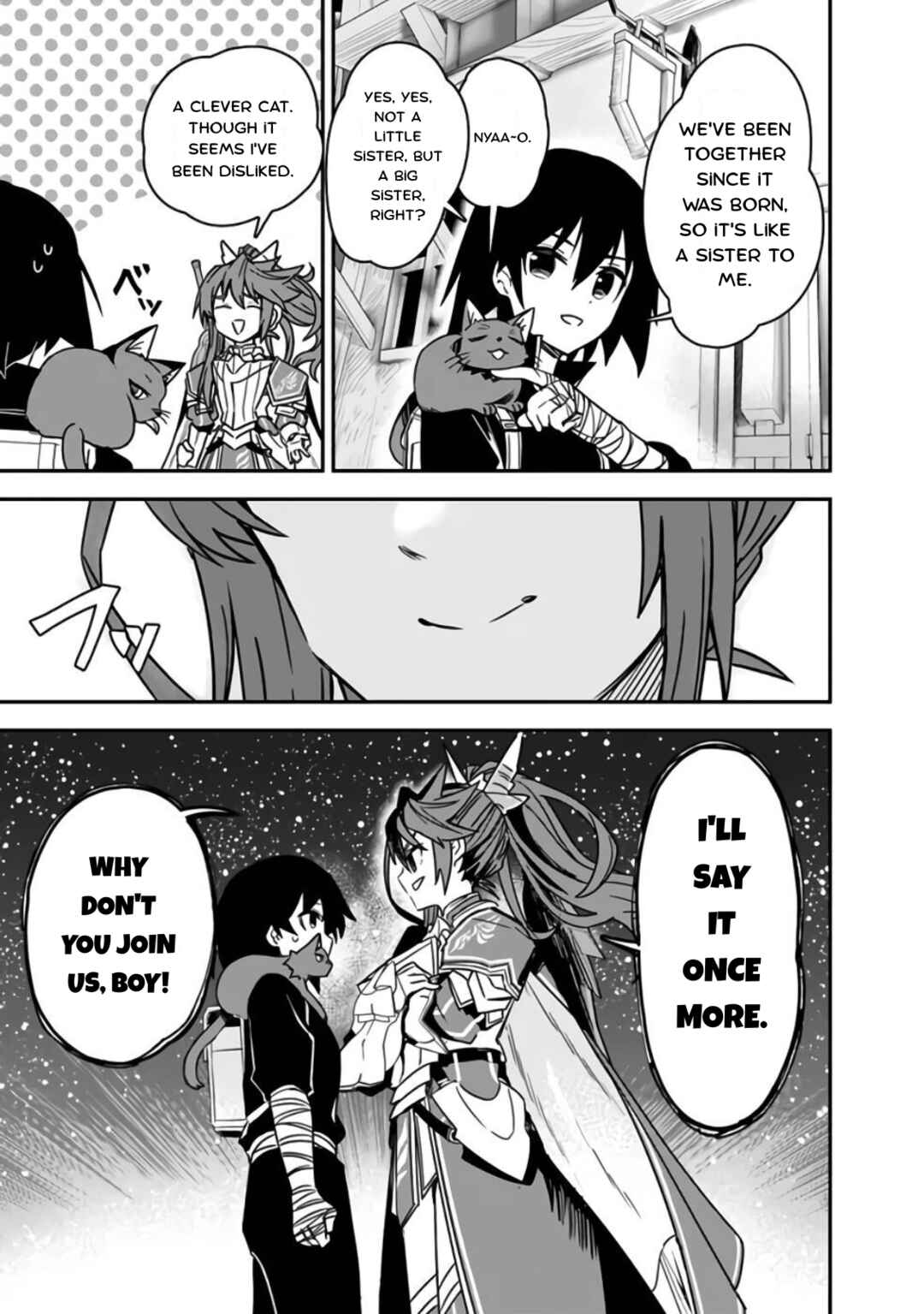 Page 11 Chapter 3 Kuroneko no Kenshi ~Black na Party wo Yametara S-kyuu Boukensha ni Scout Saremashita. Imasara Modotte kite to Iwaretemo Mousoi desu~
