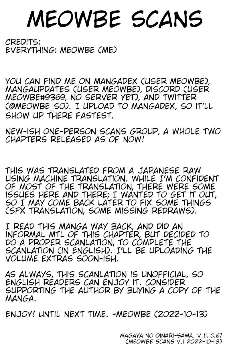 Page 31 Chapter 67 Wagaya no Oinarisama.