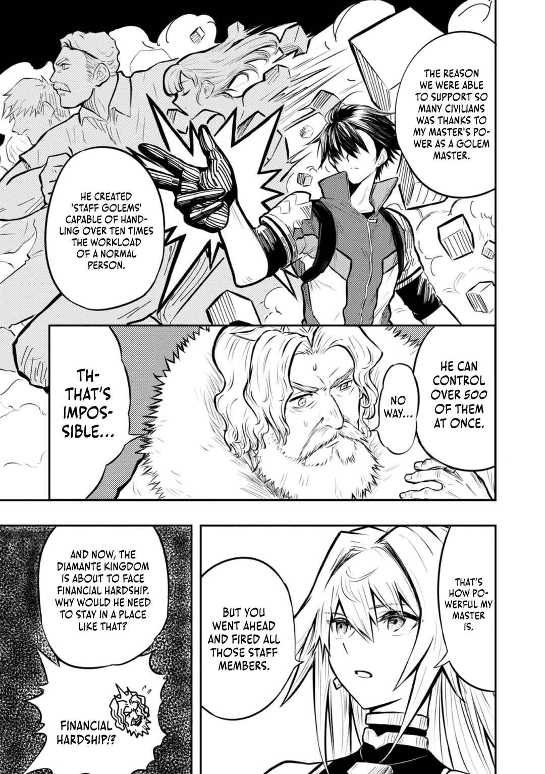 Page 10 Chapter 2 Outo One Ope Golem Master. Masakano Tsuihou!? ~Jiyuu no mi ni Nattanode Deshi no Bijin Yuusha-tachi to Issho ni Saikyou Gouremu Tsukurimasu. Modotte Koi to Iwarete mo Mou Shiran!~