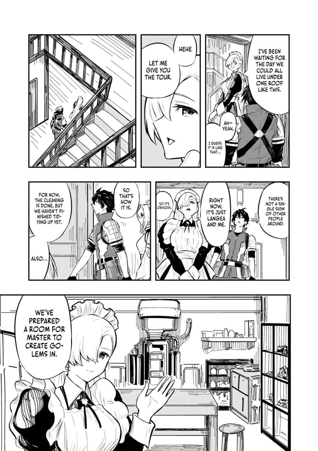 Page 20 Chapter 2 Outo One Ope Golem Master. Masakano Tsuihou!? ~Jiyuu no mi ni Nattanode Deshi no Bijin Yuusha-tachi to Issho ni Saikyou Gouremu Tsukurimasu. Modotte Koi to Iwarete mo Mou Shiran!~