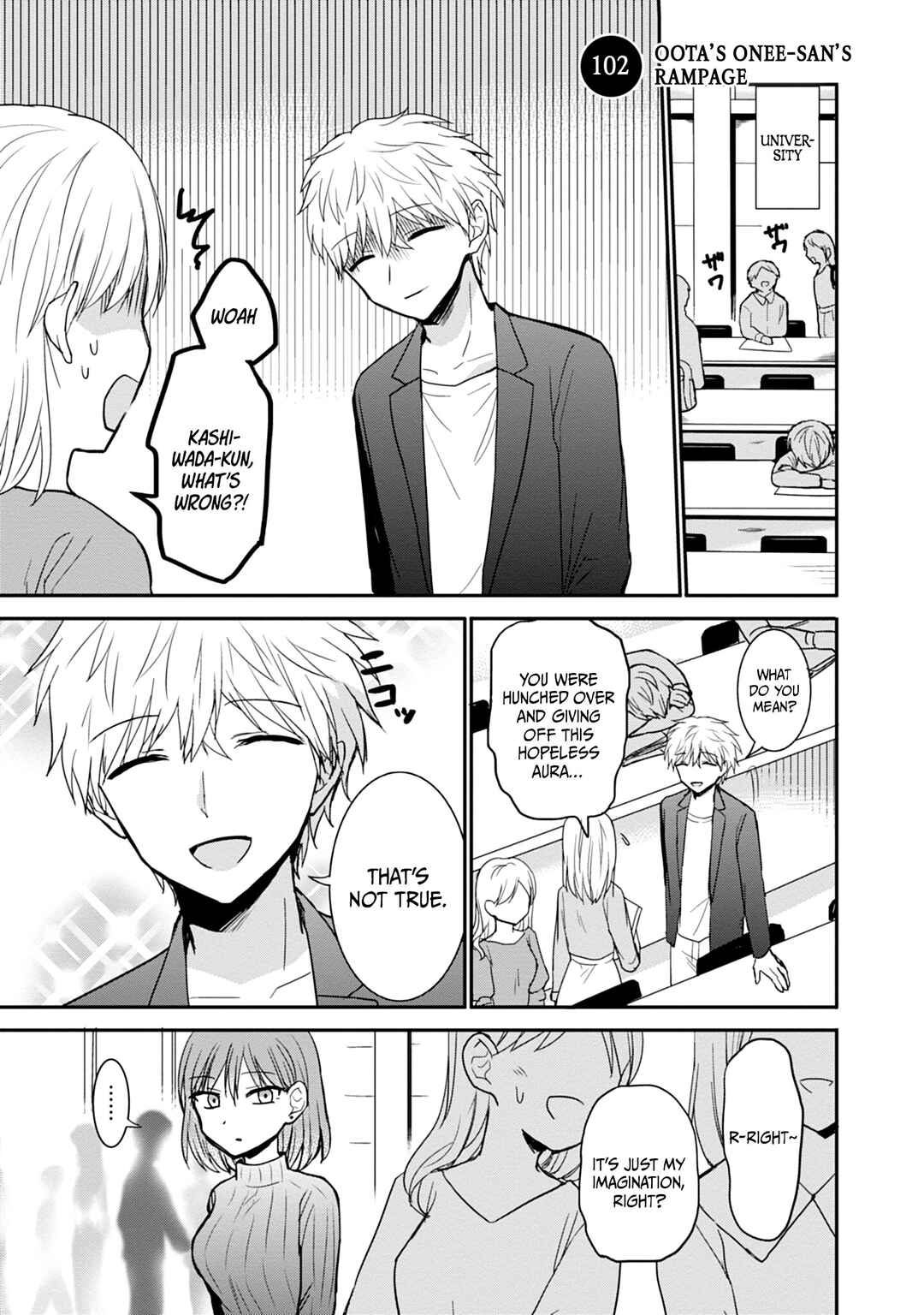 Page 2 Chapter 102 Kao ni Denai Kashiwada-san to Kao ni Deru Oota-kun