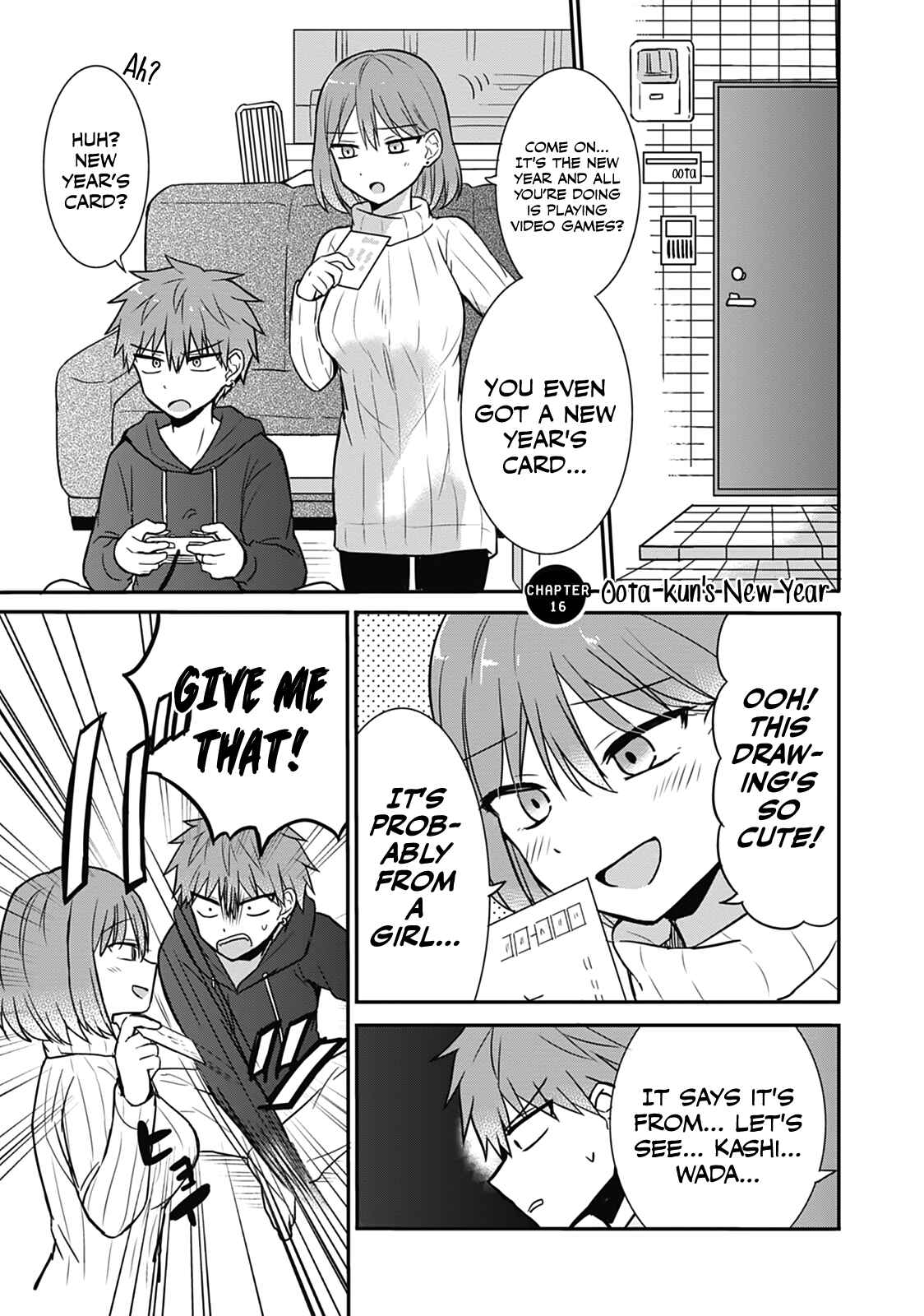 Page 1 Chapter 16 Kao ni Denai Kashiwada-san to Kao ni Deru Oota-kun