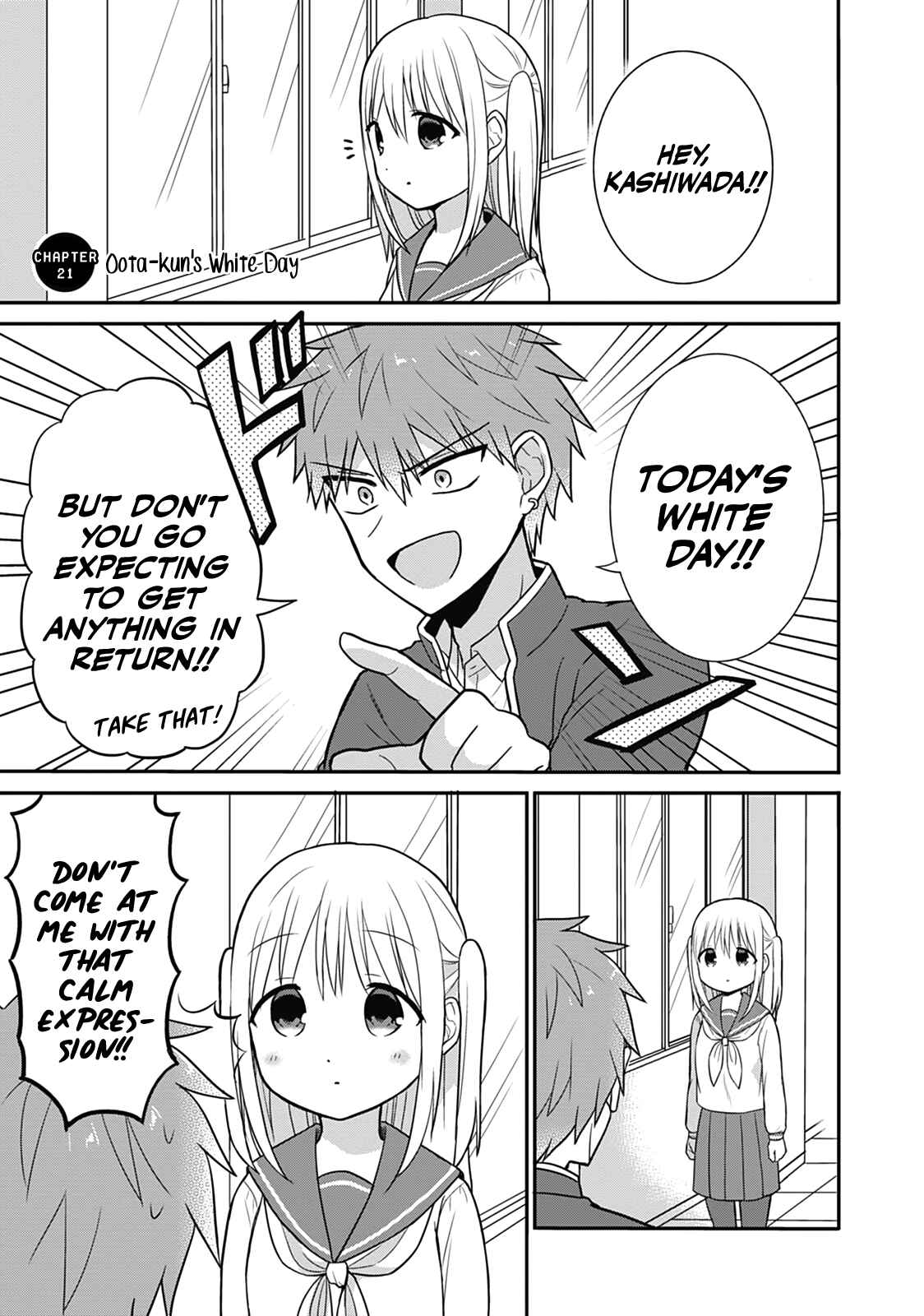 Page 1 Chapter 21 Kao ni Denai Kashiwada-san to Kao ni Deru Oota-kun