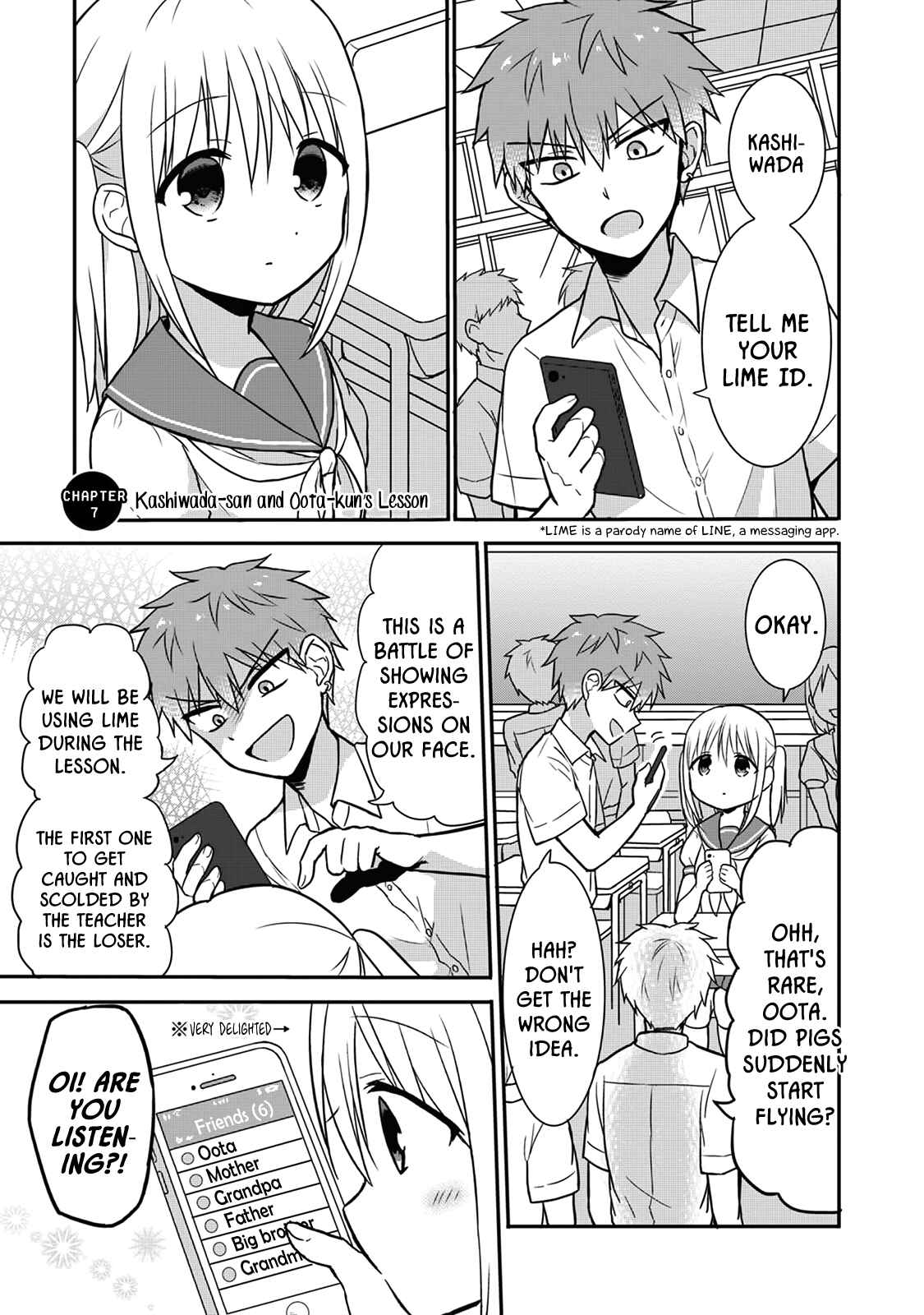 Page 1 Chapter 7 Kao ni Denai Kashiwada-san to Kao ni Deru Oota-kun