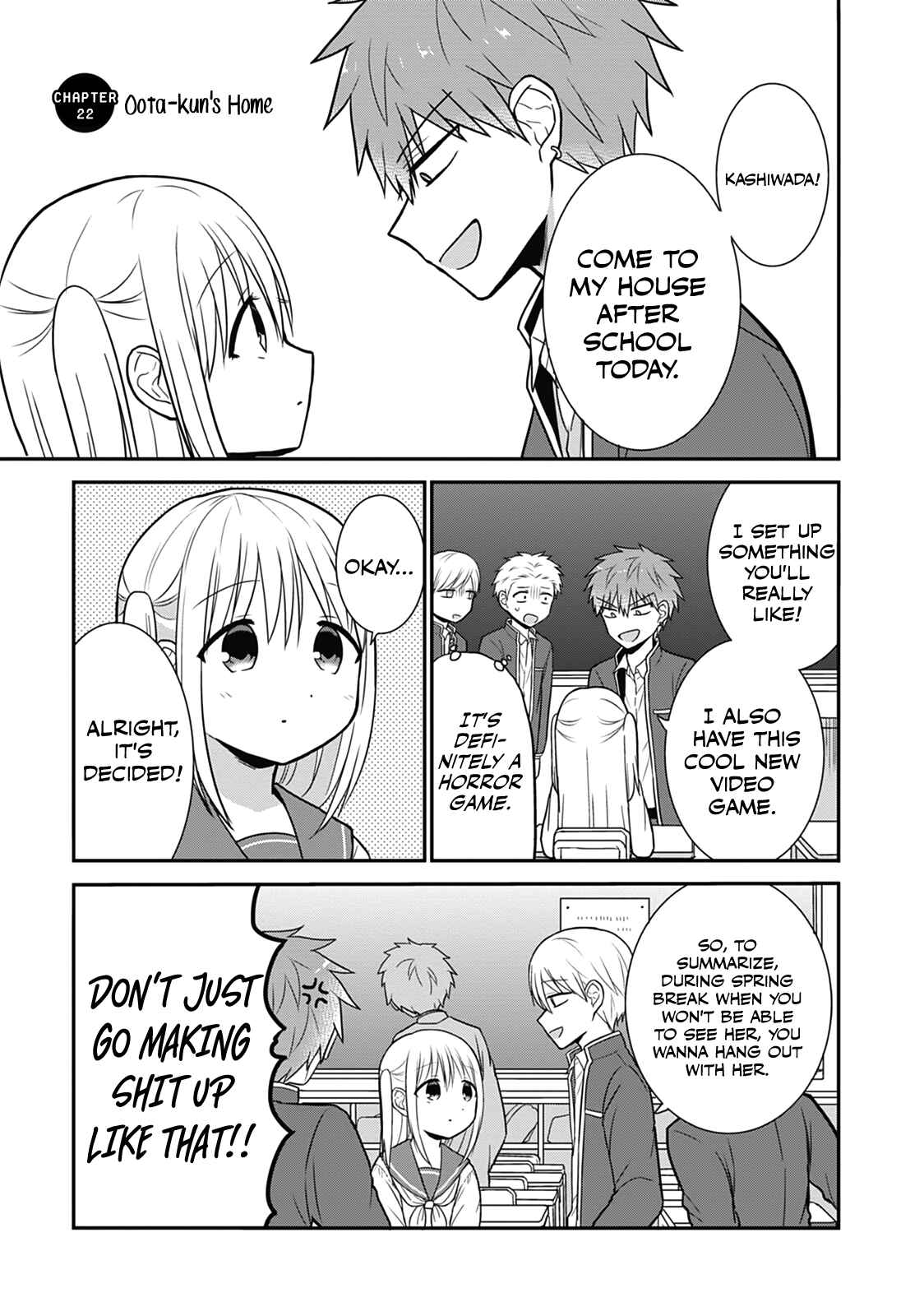 Page 1 Chapter 22 Kao ni Denai Kashiwada-san to Kao ni Deru Oota-kun
