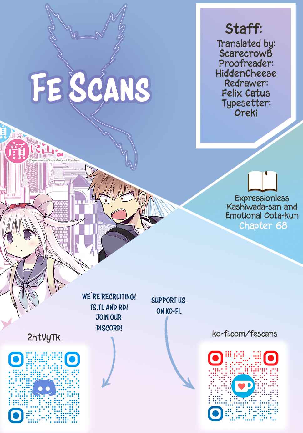 Page 1 Chapter 68 Kao ni Denai Kashiwada-san to Kao ni Deru Oota-kun