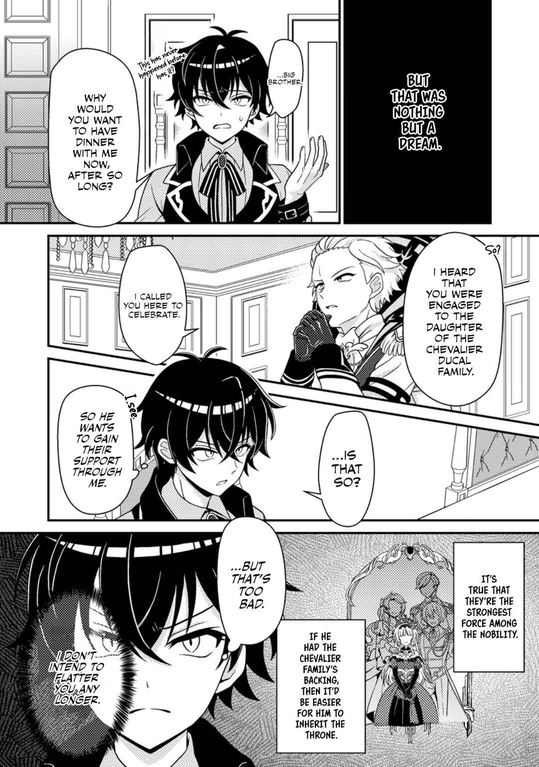 Page 3 Chapter 3 Munou no Akudou Ouji wa Ikinokoritai ~Renai RPG no Akuyaku Mob ni Tensei Shita kedo, Gensaku Mushi shite Saikyou wo Mezasu~