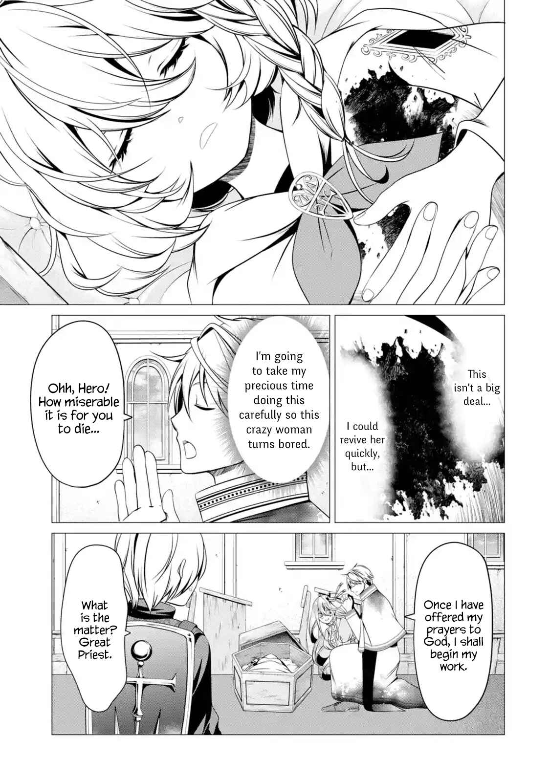 Page 3 Chapter 3.3 Im Working at the Church as a Priest, but I Want to Be Cut Some Slack from the Mutilated Bodies of the Heroes that Keep Getting Sent to Me