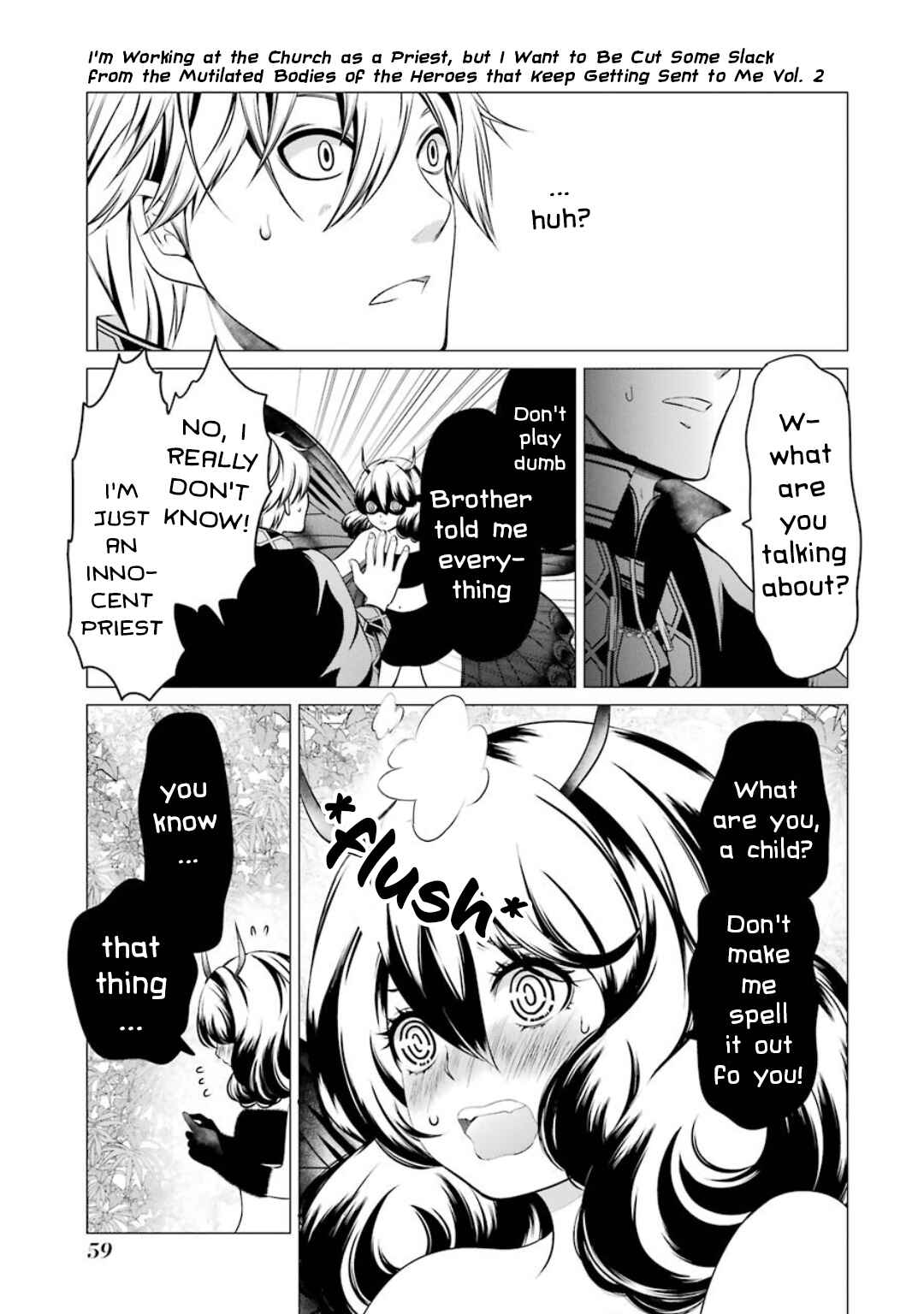 Page 11 Chapter 5 Im Working at the Church as a Priest, but I Want to Be Cut Some Slack from the Mutilated Bodies of the Heroes that Keep Getting Sent to Me