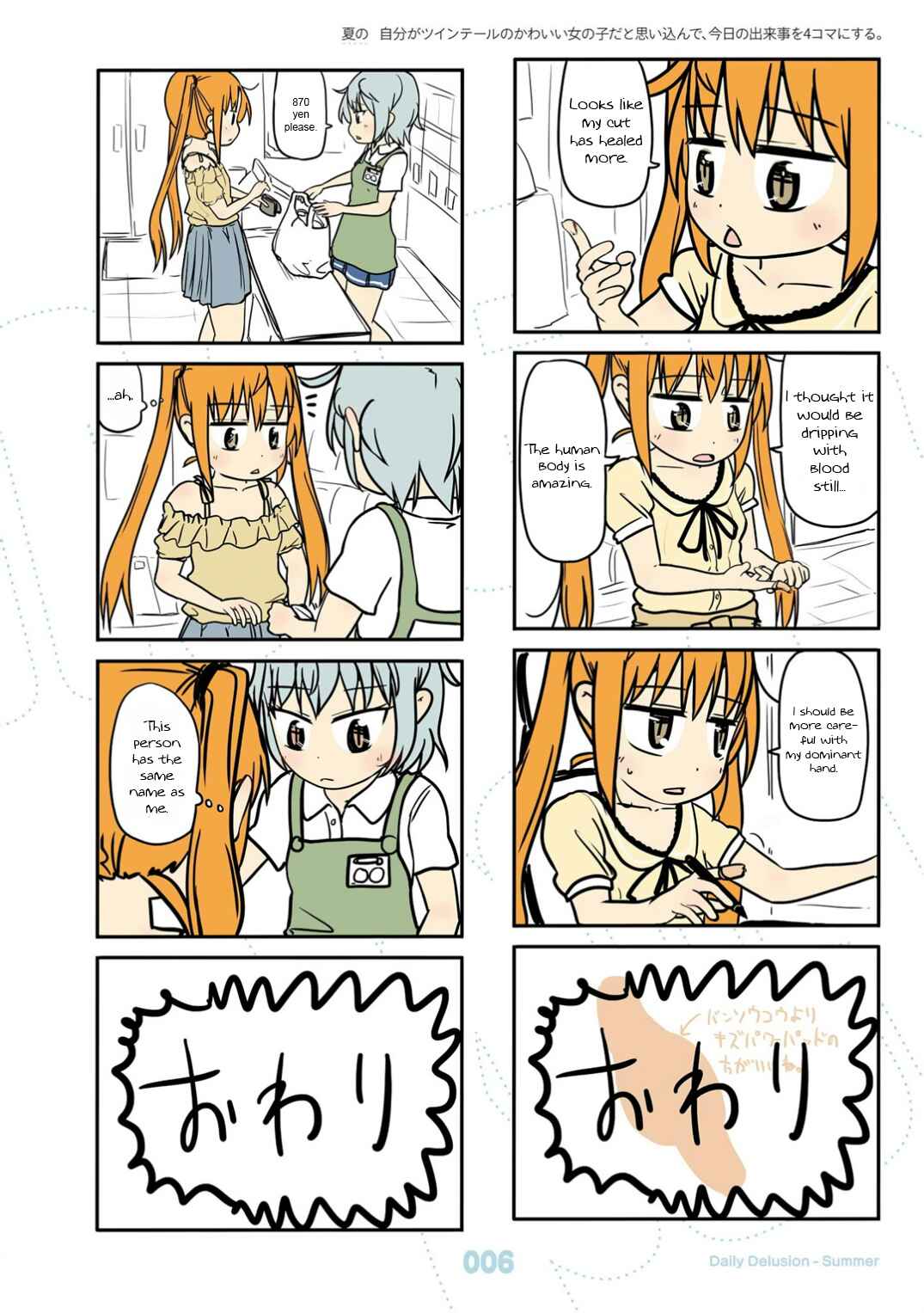 Page 8 Chapter 19 Jibun ga Twintail no Kawaii Onnanoko da to Omoikonde, Kyou no Dekigoto wo 4koma ni Suru