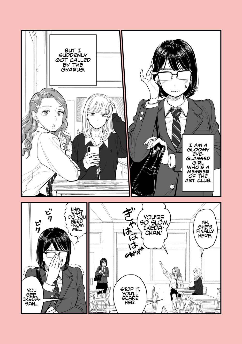 Page 1 Chapter Unknown_7186 Gyaru no Katagata ni Yobidasareta Megane-kko no Unmei…