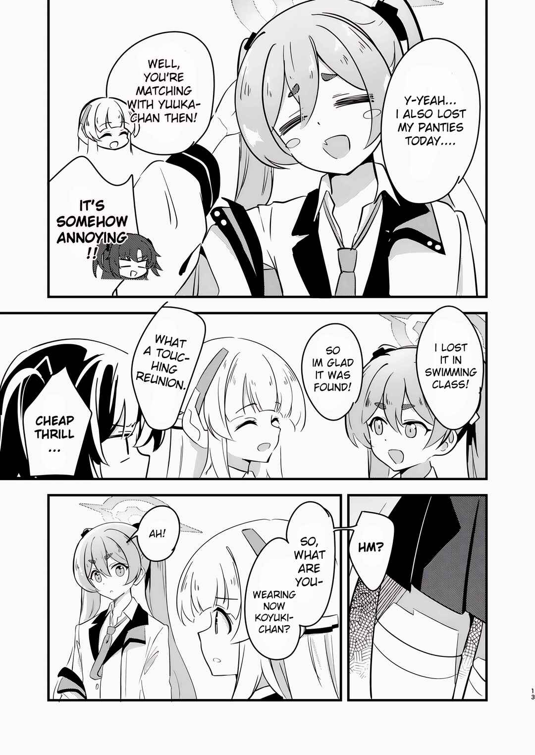 Page 12 Chapter Unknown_ac8f Blue Archive - Kinkyuu Kaigi: Yuuka-chan no Pantsu ga Nakunatta Ken (Doujinshi)