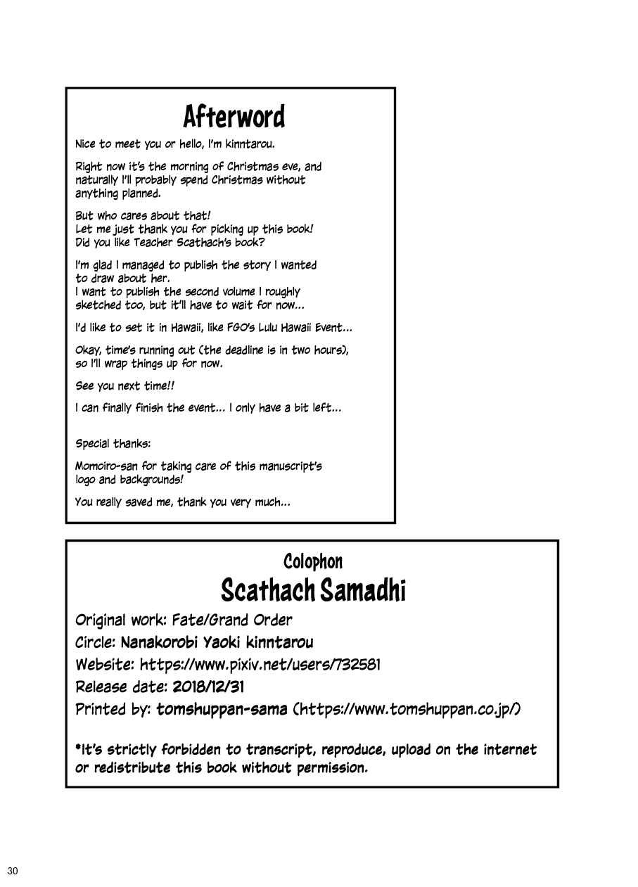 Page 29 Chapter Unknown_28e3 Fate/Grand Order - Scathach Zanmai (Doujinshi)