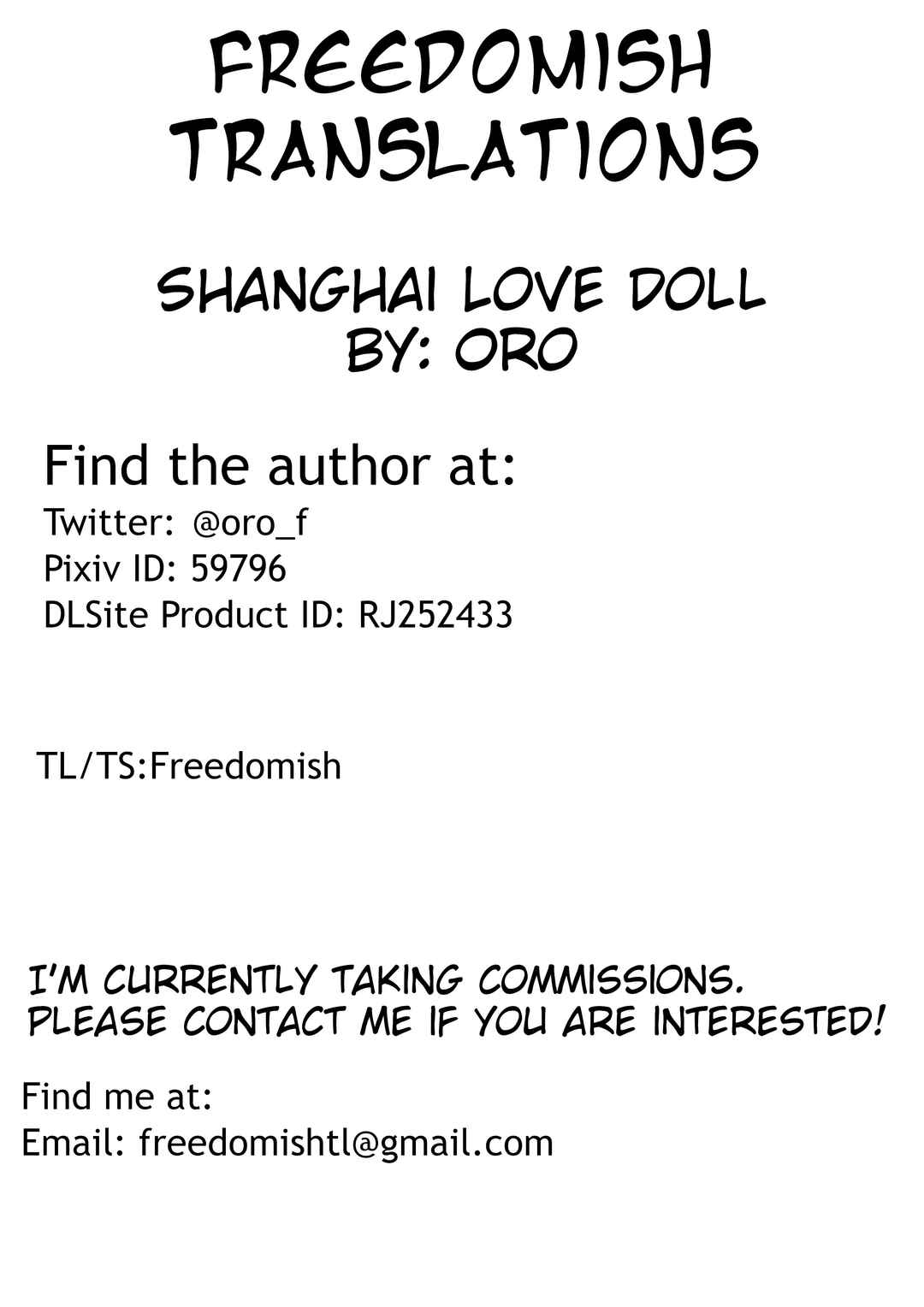 Page 21 Chapter Unknown_5161 Touhou - Shanghai Love Doll (Doujinshi)