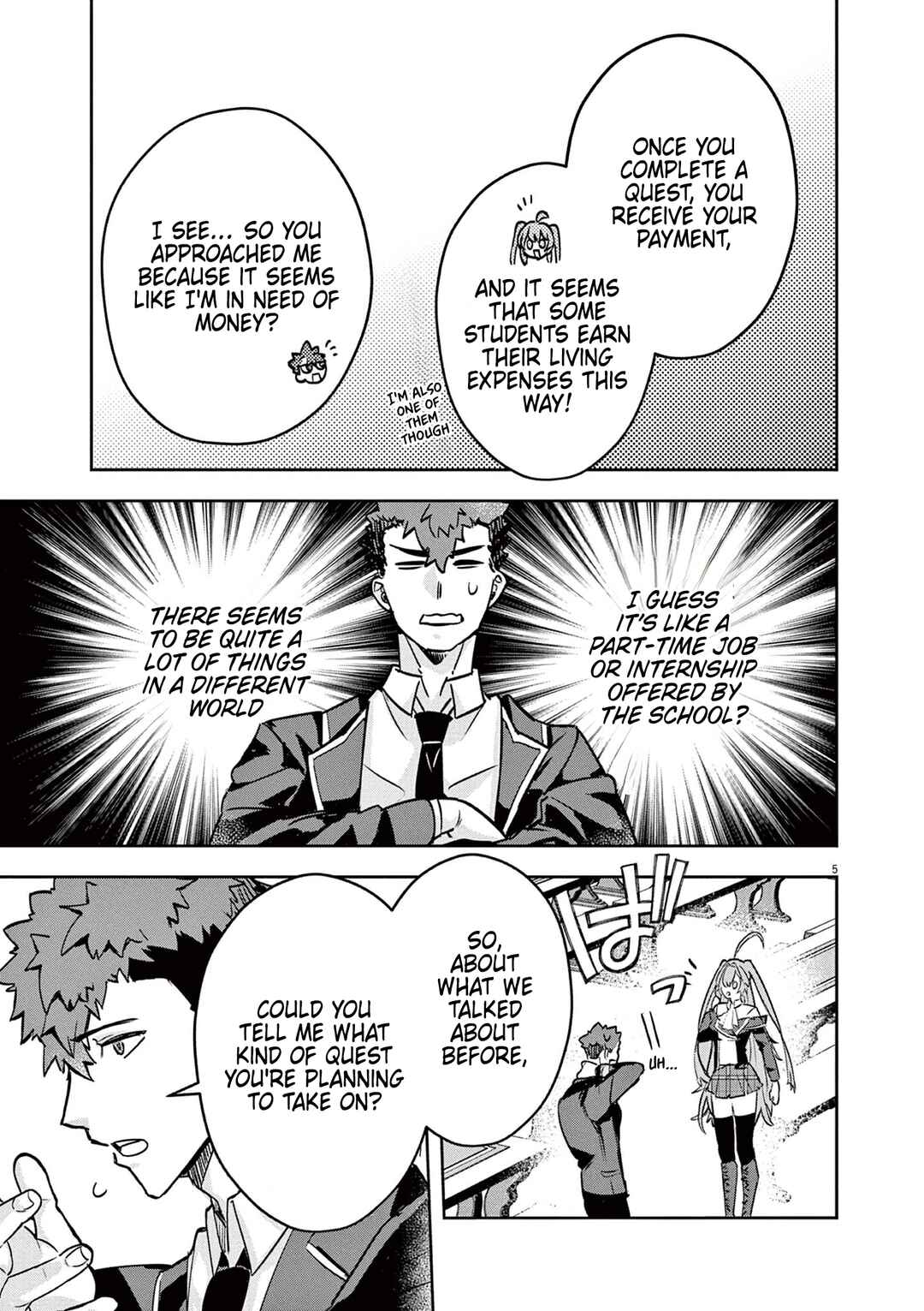 Page 5 Chapter 4 Nichiasa Suki no Otaku ga Akuyaku Seito ni Tenseishita Kekka, Hametsu Flag ga Houkaishiteiku Ken ni Tsuite