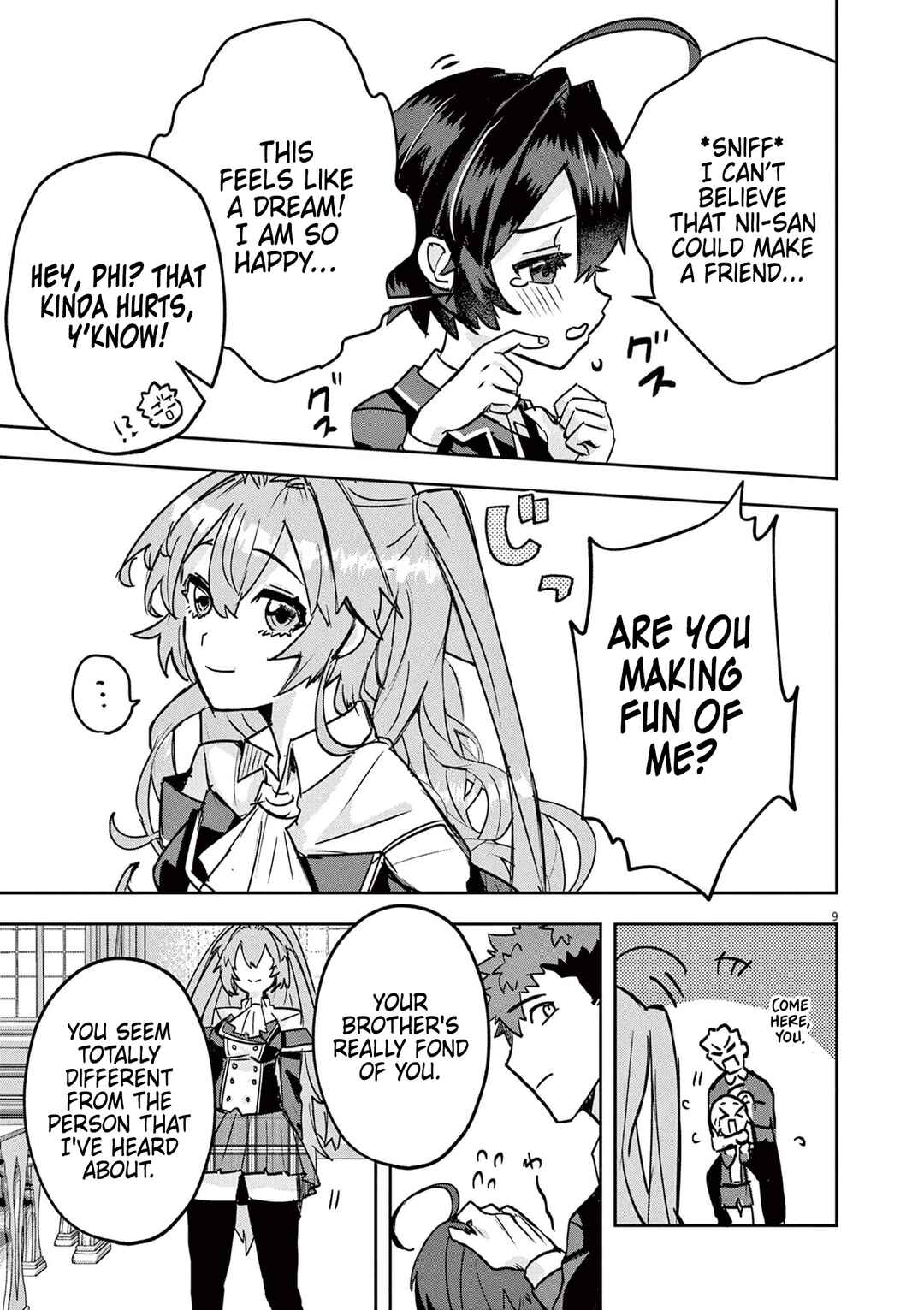 Page 9 Chapter 4 Nichiasa Suki no Otaku ga Akuyaku Seito ni Tenseishita Kekka, Hametsu Flag ga Houkaishiteiku Ken ni Tsuite