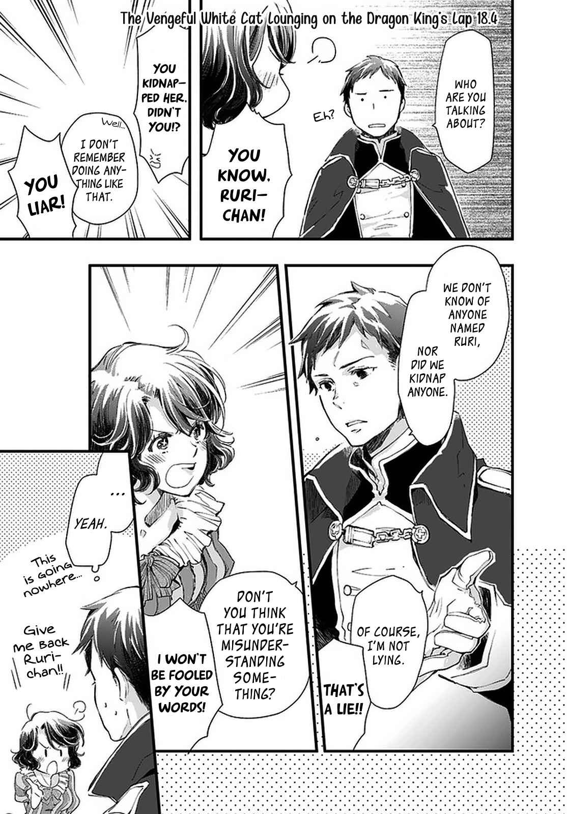Page 1 Chapter 18.4 Fukushuu wo Chikatta Shironeko wa Ryuuou no Hiza no Ue de Damin wo Musaboru