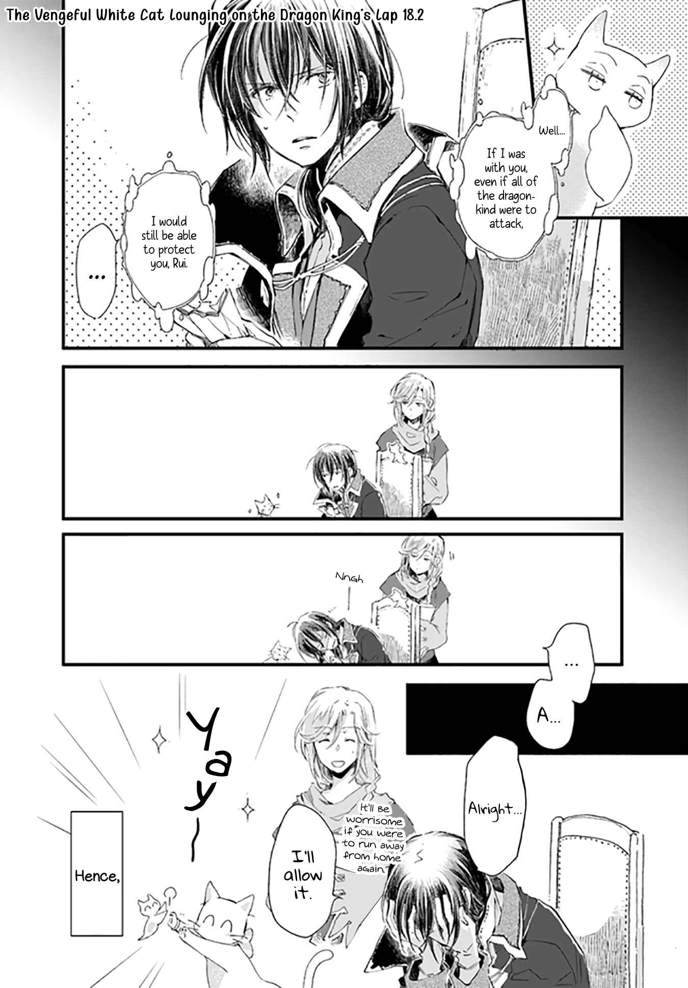 Page 1 Chapter 18.2 Fukushuu wo Chikatta Shironeko wa Ryuuou no Hiza no Ue de Damin wo Musaboru