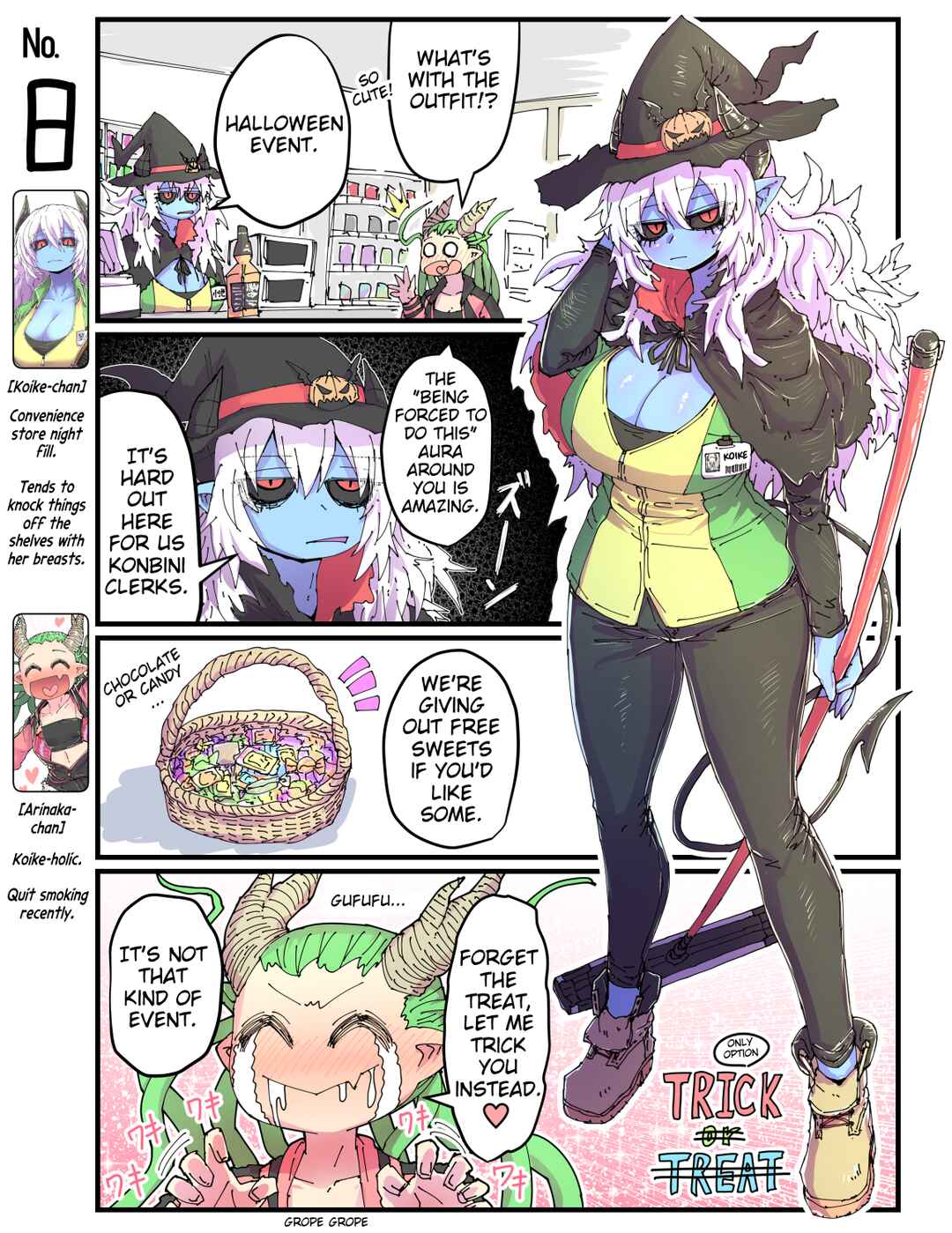 Page 1 Chapter 8 A Blue-Skinned Convenience Store Worker and Her Pals
