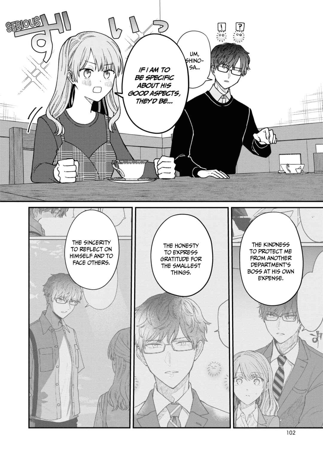 Page 13 Chapter 42 Kuuki ga Yomeru Shinnyuu Shain to Buaisou na Senpai