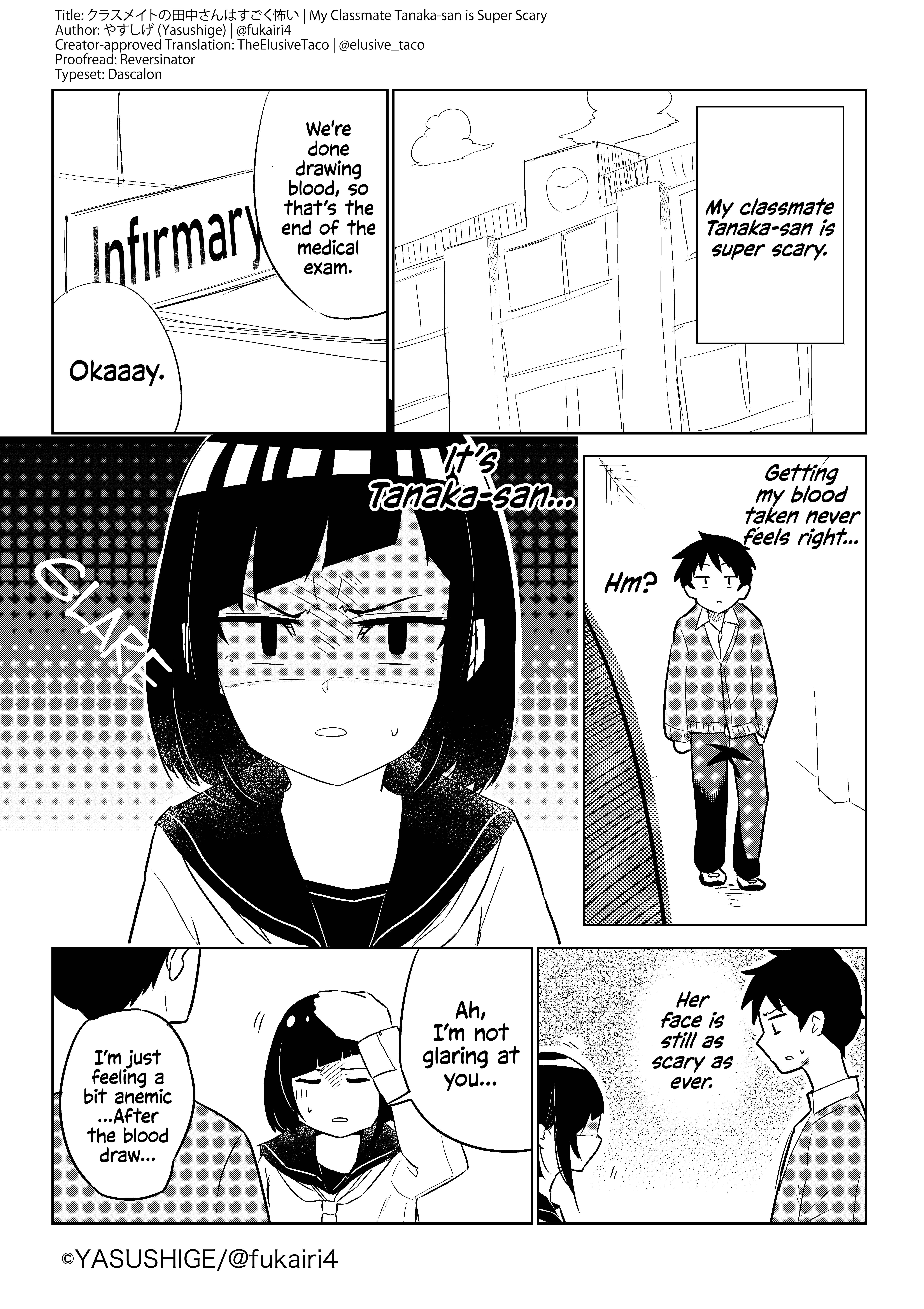Page 1 Chapter 3 Classmate no Tanaka-san wa Sugoku Kowai (Webcomic)