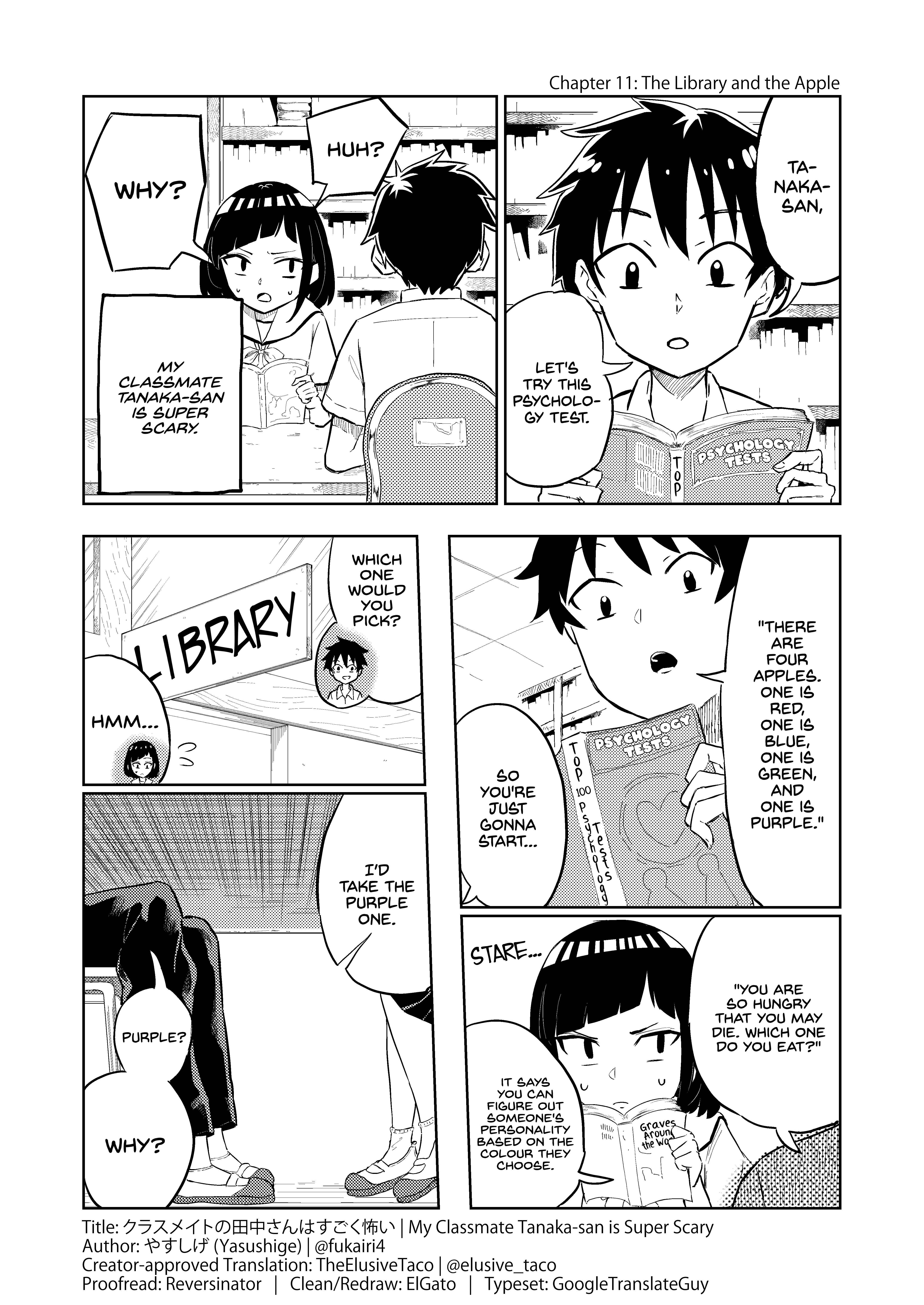 Page 1 Chapter 11 Classmate no Tanaka-san wa Sugoku Kowai (Webcomic)