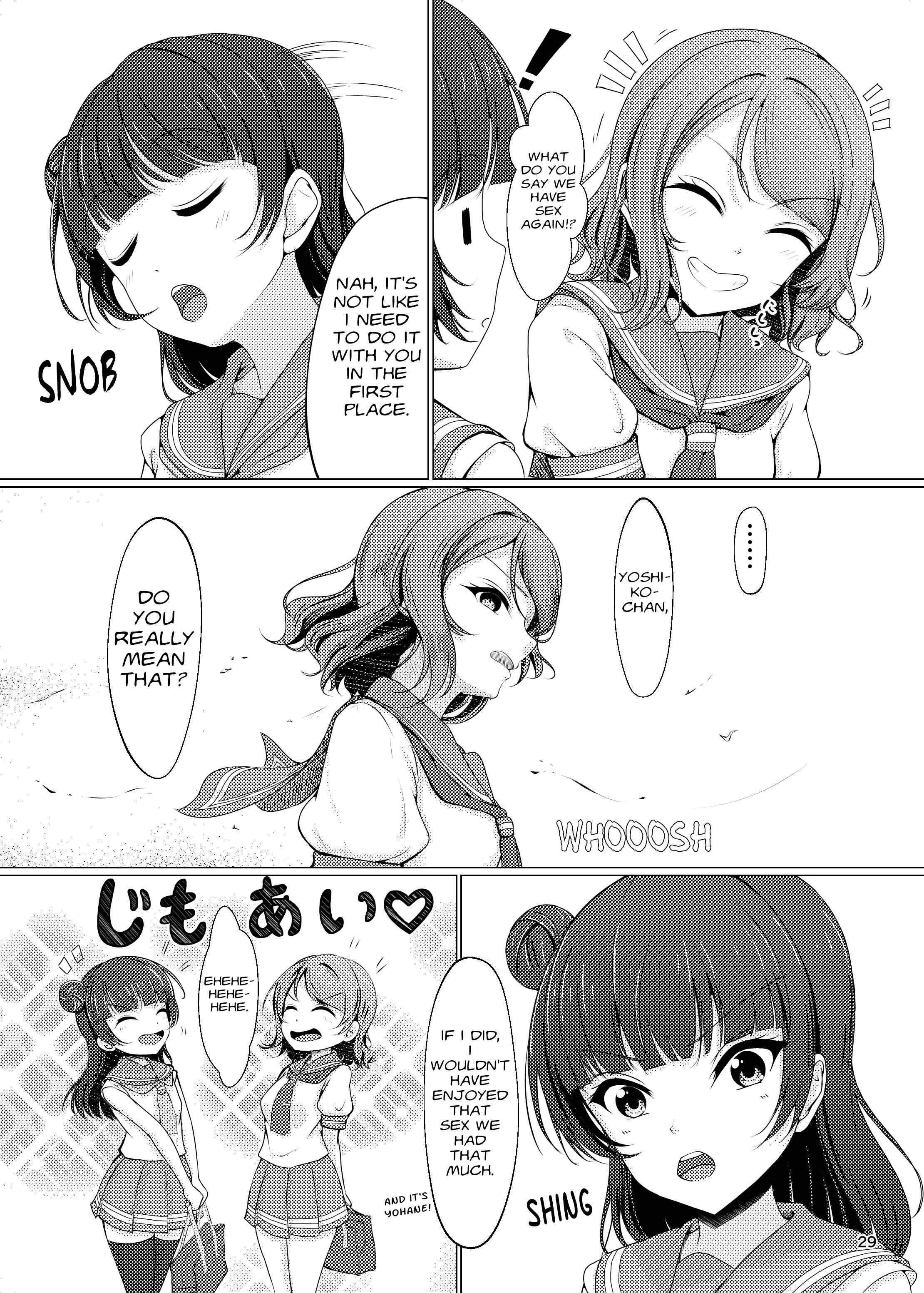 Page 29 Chapter Unknown_b045 Love Live! Sunshine!! - Chinpo wa Doko ni? Kimi no Mata ni! (Doujinshi)