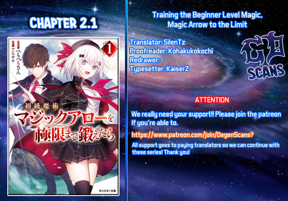 Page 1 Chapter 2.1 Shokyuu Majutsu Magic Arrow wo Kyokugen made Kitaetara