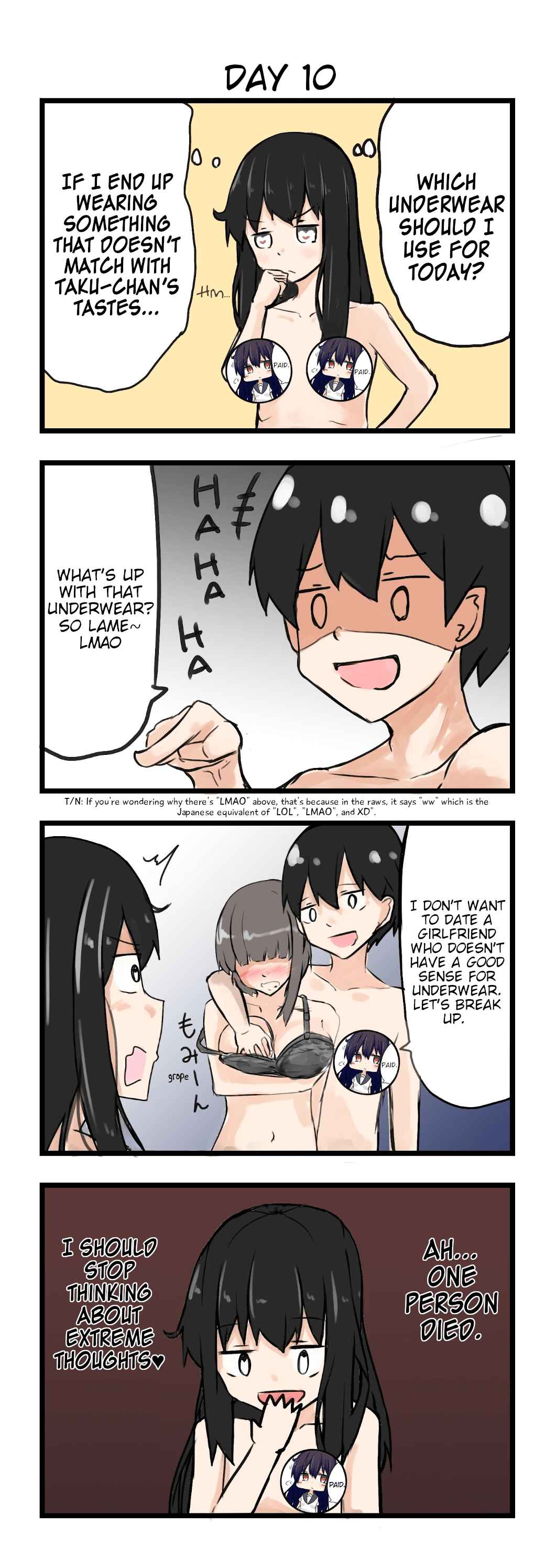 Page 1 Chapter 10 A Story About Wanting to Commit Suicide, but Its Scary so I Find a Yandere Girl to Kill Me, but After 100 days, I Somehow Got ○○