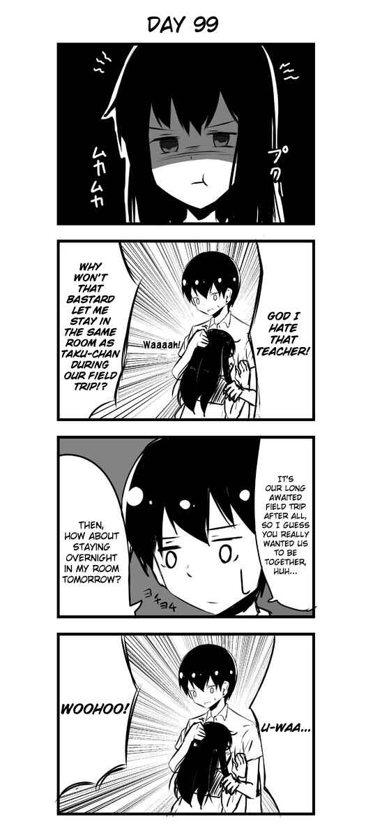Page 1 Chapter 99 A Story About Wanting to Commit Suicide, but Its Scary so I Find a Yandere Girl to Kill Me, but After 100 days, I Somehow Got ○○