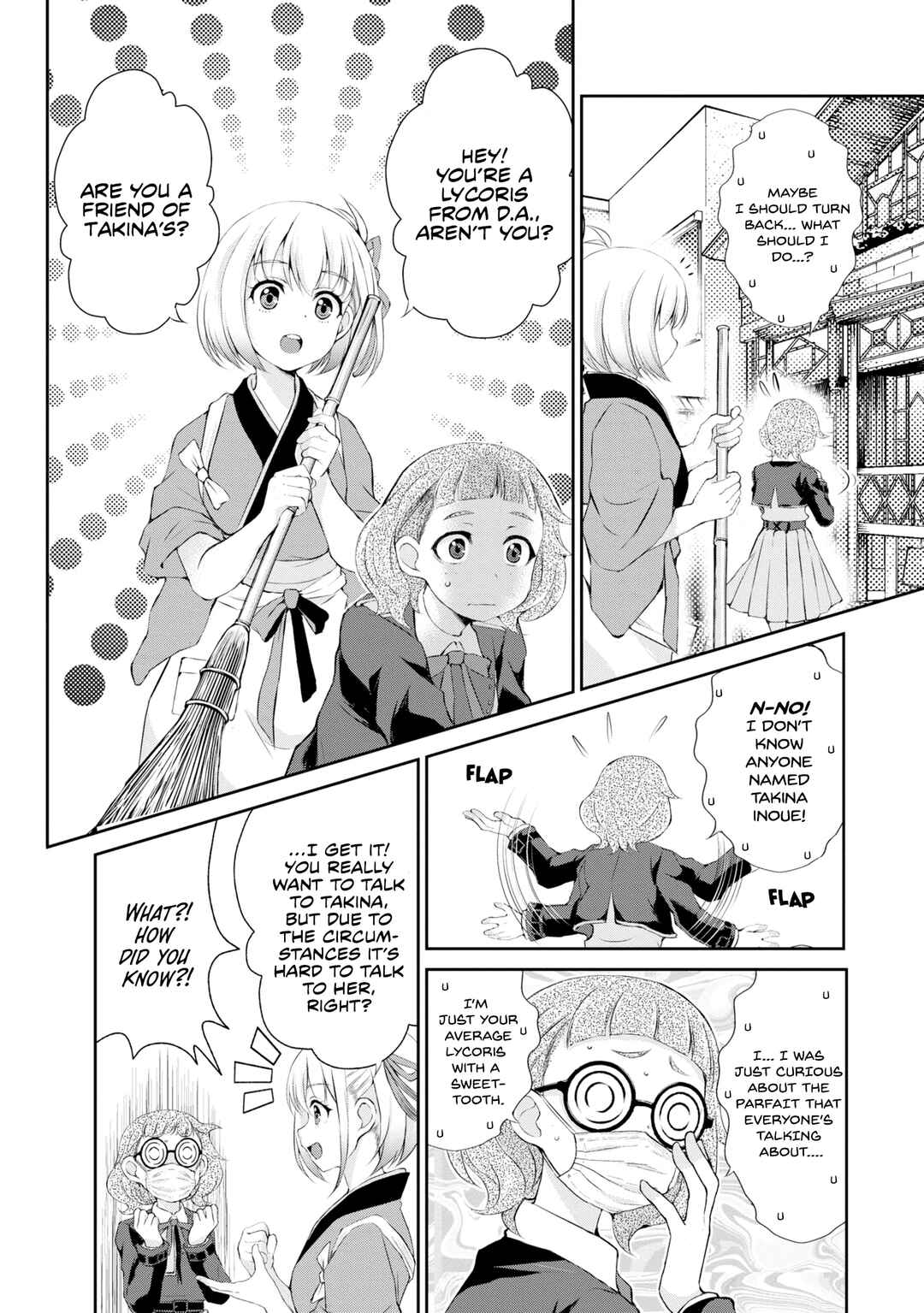 Page 4 Chapter 2 Lycoris Recoil Koushiki Comic Anthology: React