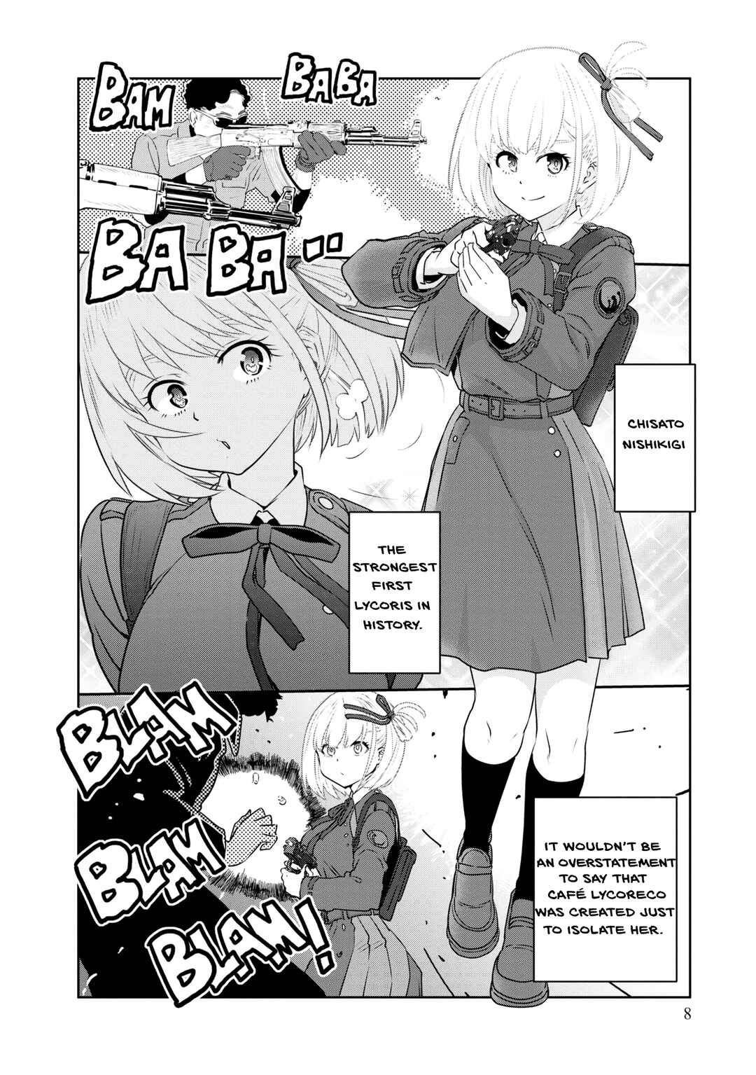 Page 10 Chapter 1 Lycoris Recoil Koushiki Comic Anthology: React
