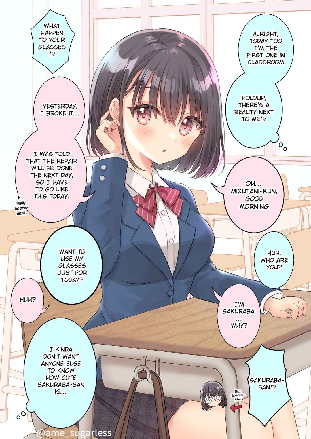 Page 1 Chapter Unknown_a29d Tonari no Jimi Megane ga Megane wo Hazushitara