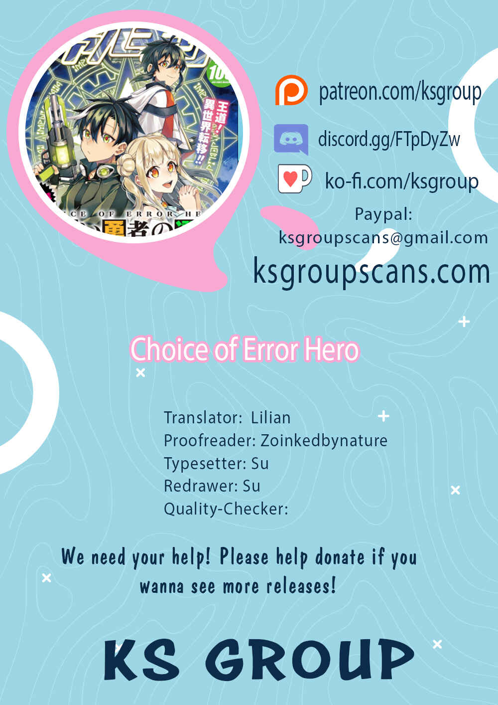 Page 1 Chapter 3 Choice of Error Hero