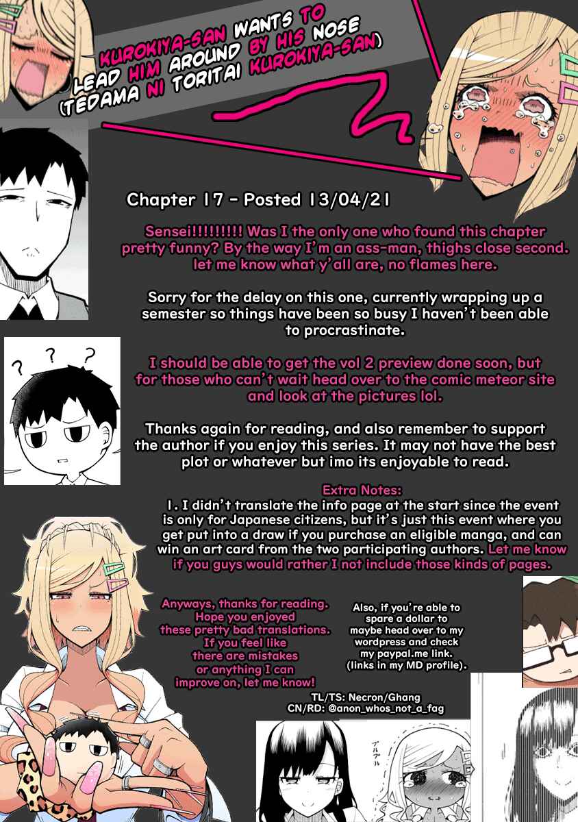 Page 17 Chapter 17 Tedama ni Toritai Kurokiya-san