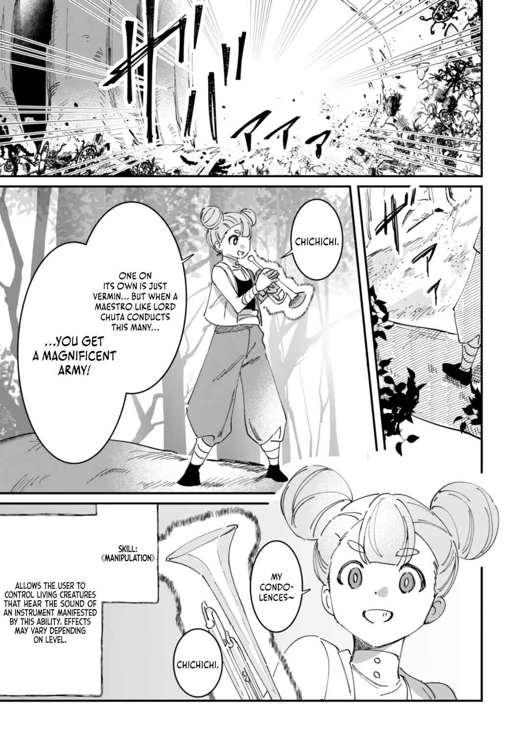Page 28 Chapter 13 Hazure Skill Nendouryoku (Tadashi Level MAX) de Musou suru ~Te wo Kazasu Dake desu. Eishou to ka Hissatsu Waza to ka Irimasen. Nenjiru Dake de Taosemasu~