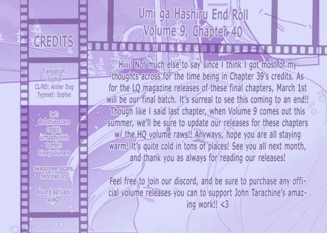 Page 29 Chapter 40 Umi ga Hashiru End Roll