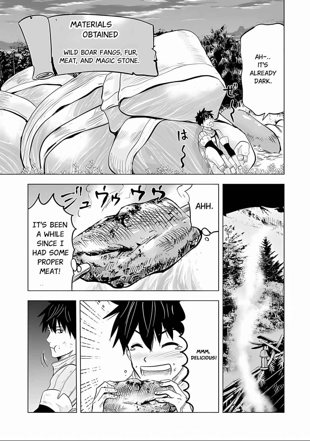 Page 4 Chapter 2.2 Makyou Seikatsu: Gakeppuchi Boukensha ga Hikikomoru ni wa Hirosugiru