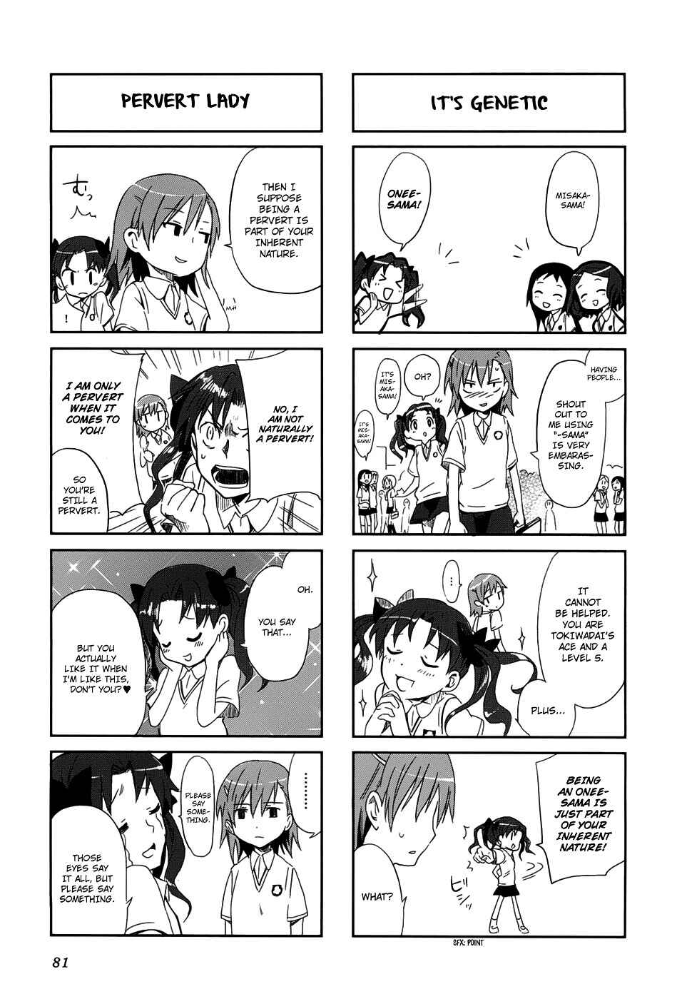 Page 8 Chapter 11 4-koma Koushiki Anthology - Toaru Kagaku no Railgun x Toaru Majutsu no Index