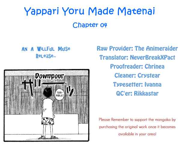 Page 1 Chapter 4 Yappari Yoru Made Matenai.